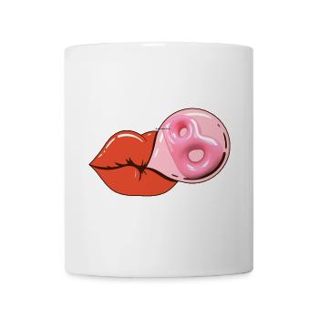 Küssende Lippen und Donut-Ring - Tasse - Weiß - Vorne