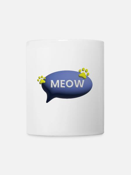 meow cat cute catlove 3d - Tasse - Weiß
