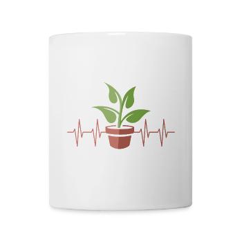 Topfpflanze mit Herzschlag - Botanik und Pflanzen - Tasse - Weiß - Vorne