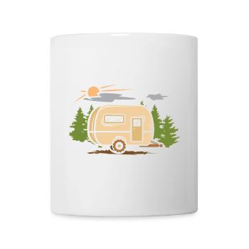 camping qek in der Natur - cartoon camper Logo - Tasse - Weiß - Vorne