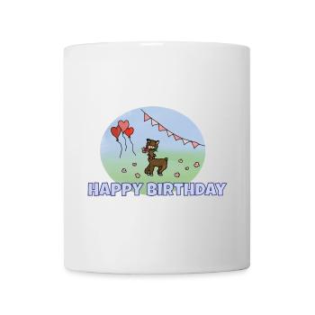 Happy Birthday Alpaka - Tasse - Weiß - Vorne