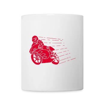 Red biker and speed - Mug - white - Front