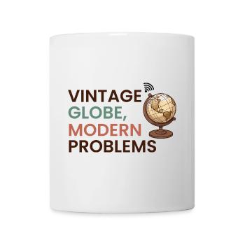Vintage Globe Moderne Probleme Reisen Humor - Tasse - Weiß - Vorne