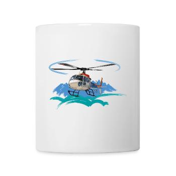 Helicopter approaching the mountains - Mug - white - Front