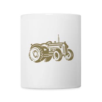 Tractor Silhouette Farmer Agriculture - Mug - white - Front