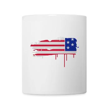Pinselstrich in US-Flaggenfarben - Tasse - Weiß - Vorne