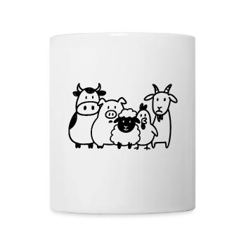 Farm Animals – Funny Farm Cartoon - Mug - white - Front