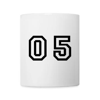 Nummer - 05 - null fünf - Tasse - Weiß - Vorne