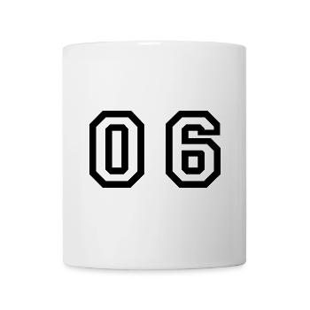 Nummer - 06 - Null Sechs - Tasse - Weiß - Vorne