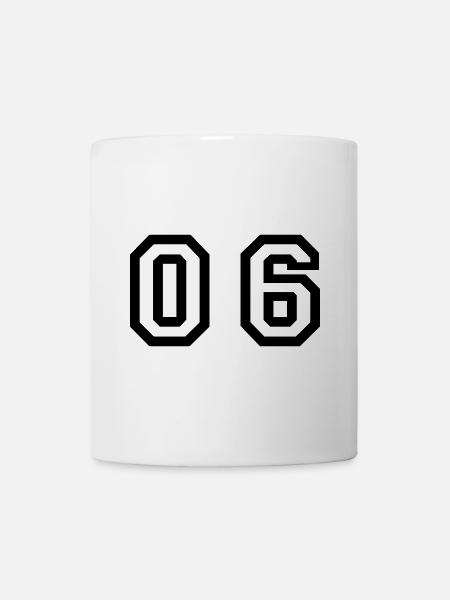 Nummer - 06 - Null Sechs - Tasse - Weiß