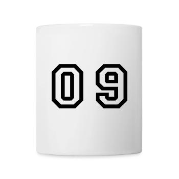 Nummer - 09 - Null neun - Tasse - Weiß - Vorne