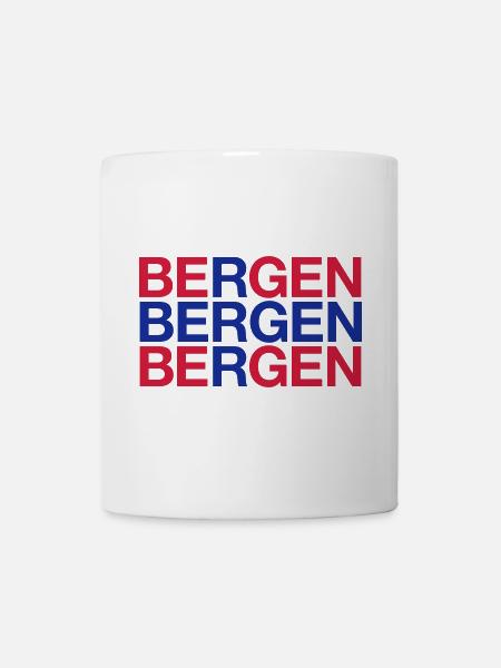 BERGEN Norway Norwegen Norge Norwegische Flagge - Tasse - Weiß