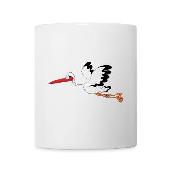 Cigogne Rigolote En Bande Dessinée - Mug blanc - blanc - Devant