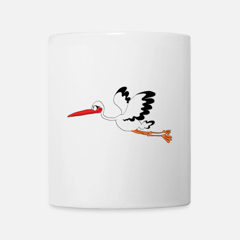 Cigogne Rigolote En Bande Dessinée - Mug blanc - blanc