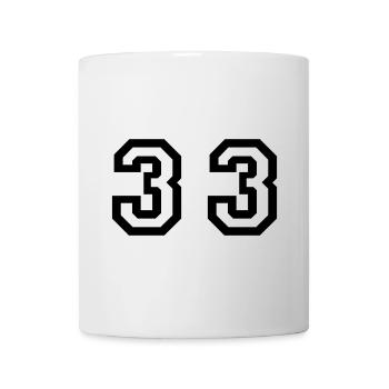 Number - 33 - Thirty Three - Tasse - Weiß - Vorne