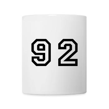 Number - 92 - Ninety Two - Mug - white - Front