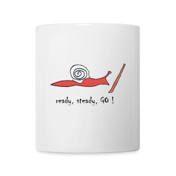 running snail -- ready, steady, GO ! - Tasse - Weiß - Vorne