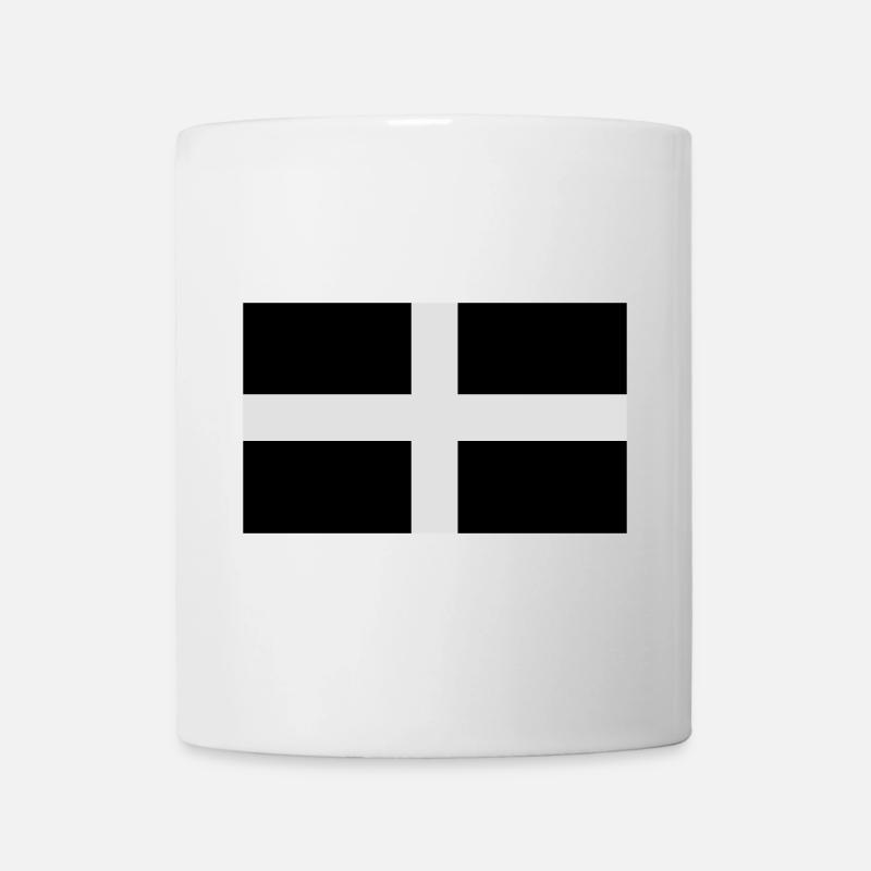 Saint Piran's Flag - Flag of Cornwall - Mug - white