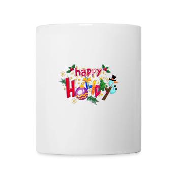 Happy Holidays T-Shirt Hoodie Motiv - Tasse - Weiß - Vorne