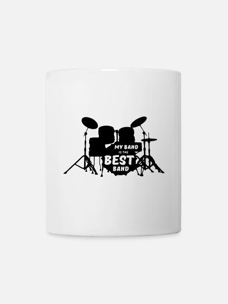 Best Band Musik Musiker Schlagzeug Spruch Geschenk - Tasse - Weiß