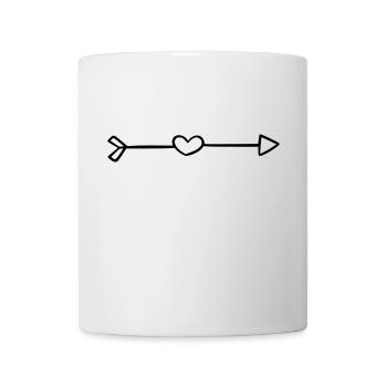 Liebespfeil - Herz, Pfeil, Liebe, Amor, Verliebt - Tasse - Weiß - Vorne
