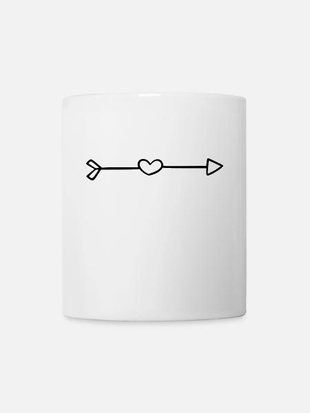 Liebespfeil - Herz, Pfeil, Liebe, Amor, Verliebt - Tasse - Weiß