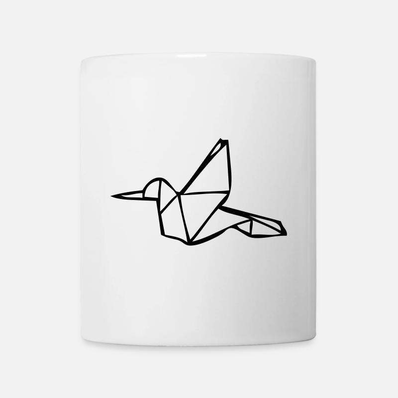 Origami Eisvogel - Tasse - Weiß