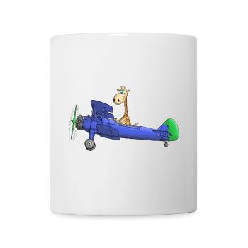 Enfants girafe dessin animé avion - Mug blanc - blanc - Devant