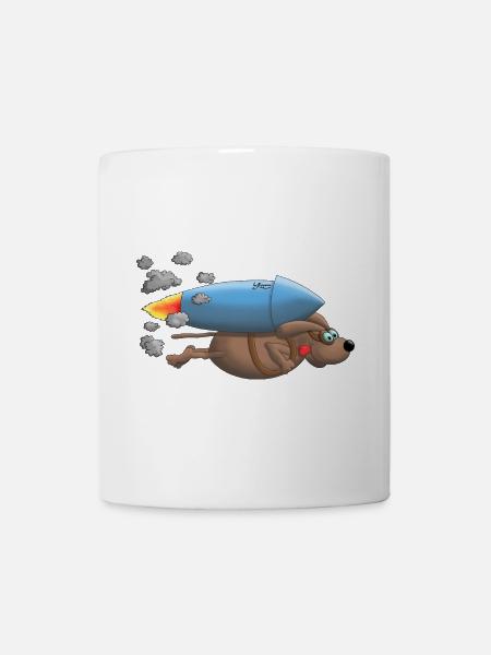 Raketen Hund - Tasse - Weiß