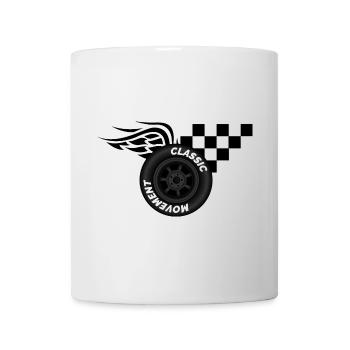 Tire Racing Flag Symbol Wheel Finish Wings Race - Mug blanc - blanc - Devant