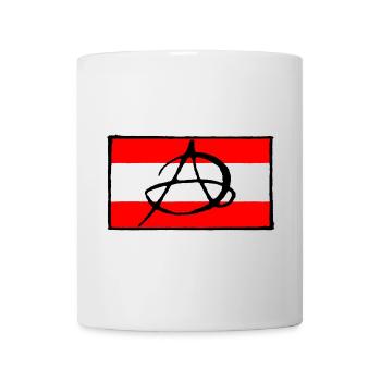 Anarchy icon on red background - Mug - white - Front