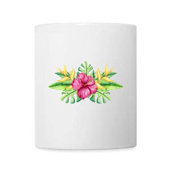 Floraison tropicale colorée - Mug blanc - blanc - Devant