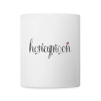 Schriftzug Flitterwochen - mit kleinen Herzen - Tasse - Weiß - Vorne