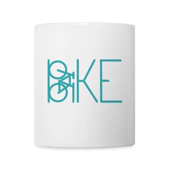 Teal Bicycle Lines Minimal Art - Mug - white - Front