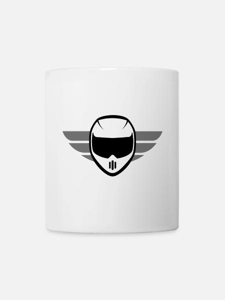 Casque de moto de sport avec des ailes - Mug blanc - blanc