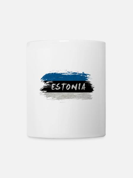 Estonie Drapeau / Cadeau Tallinn Tartu Estonia - Mug blanc - blanc