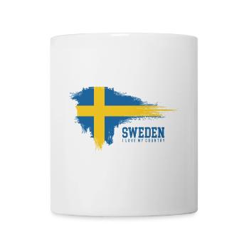 Schwedische Flagge Splash Pride - Tasse - Weiß - Vorne