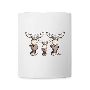 Elch Familie - Tasse - Weiß - Vorne