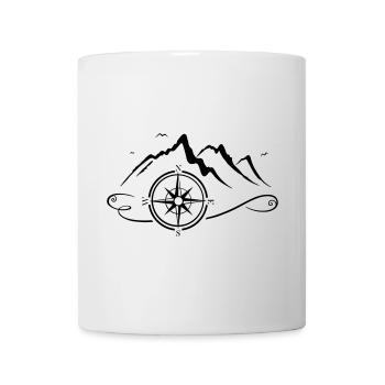 Mountains with compass - Mug - white - Front