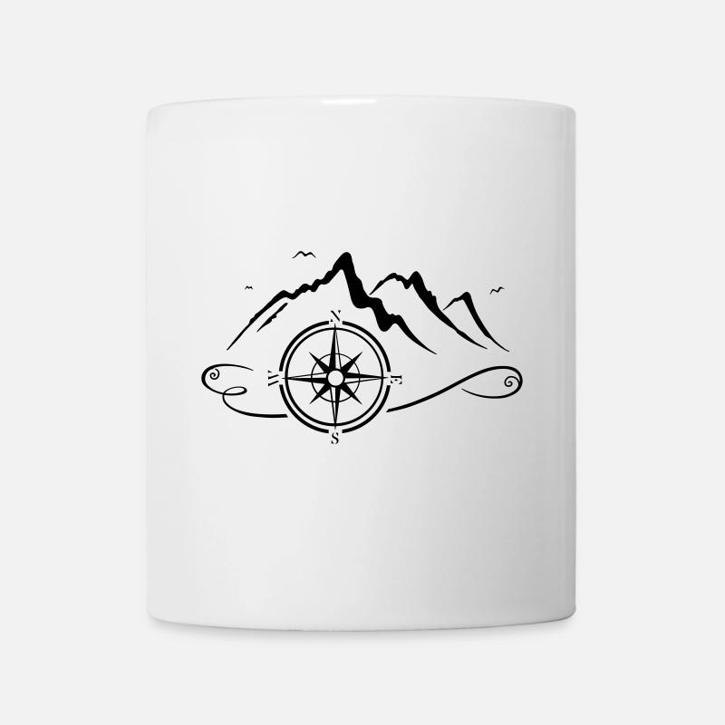 Mountains with compass - Mug - white