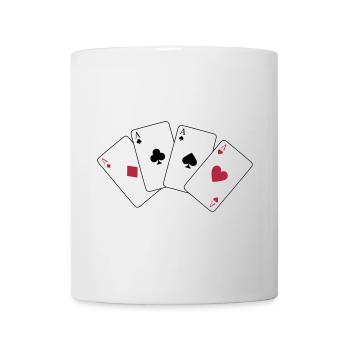Card Game, Poker, Ace - Mug blanc - blanc - Devant