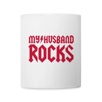 My husband rocks - Tasse - Weiß - Vorne
