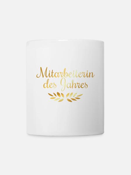 Mitarbeiterin des Jahres (Goldgelb) - Tasse - Weiß