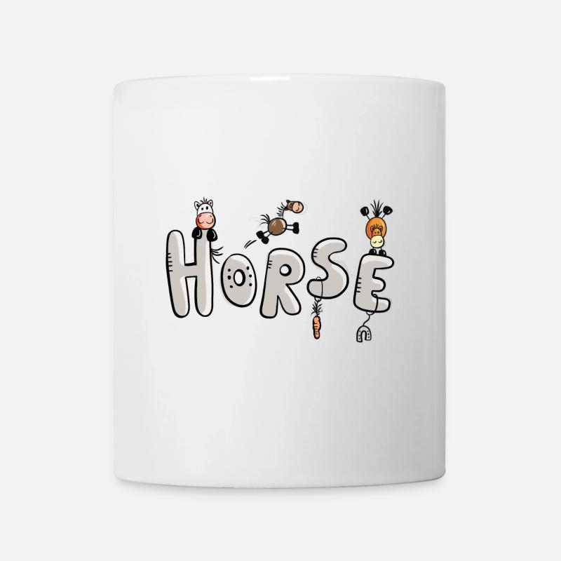 Lettrage de chevaux - cheval - animal - Mug blanc - blanc