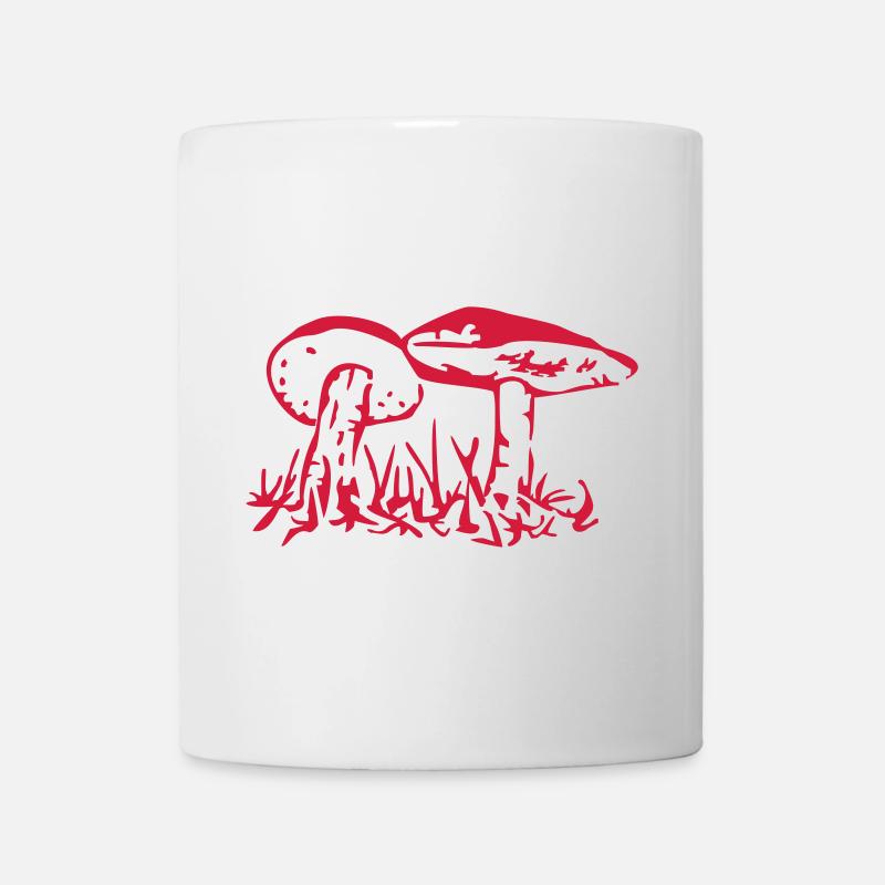 Myzelische Pilzillustration in Rot - Tasse - Weiß
