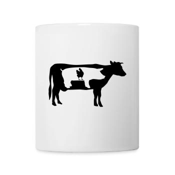 Bauernhof, Kuh, Schwein, Huhn - Tasse - Weiß - Vorne