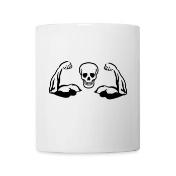 Skull and Muscles, Biceps - Mug - white - Front