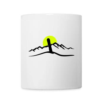 Snowboard, Mountains and Sun - Mug - white - Front