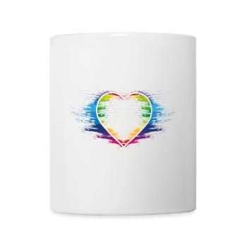 Regenbogen Herz - Tasse - Weiß - Vorne