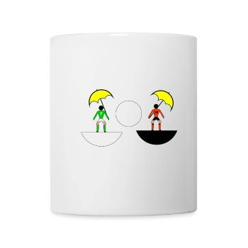 Neon Umbrella Duel in Split Halves - Mug - white - Front